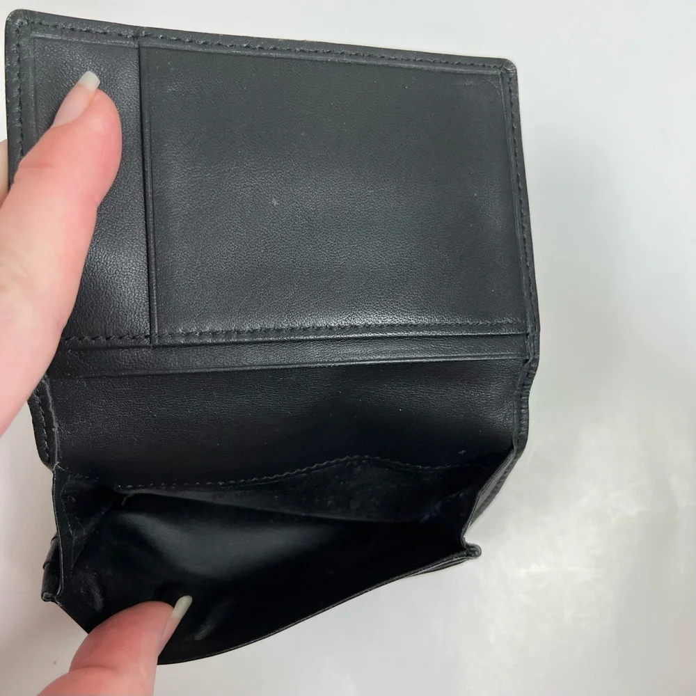Lanvin Wallet Credit Card Black Bi-Fold Money Holder Leather Mens Billfold